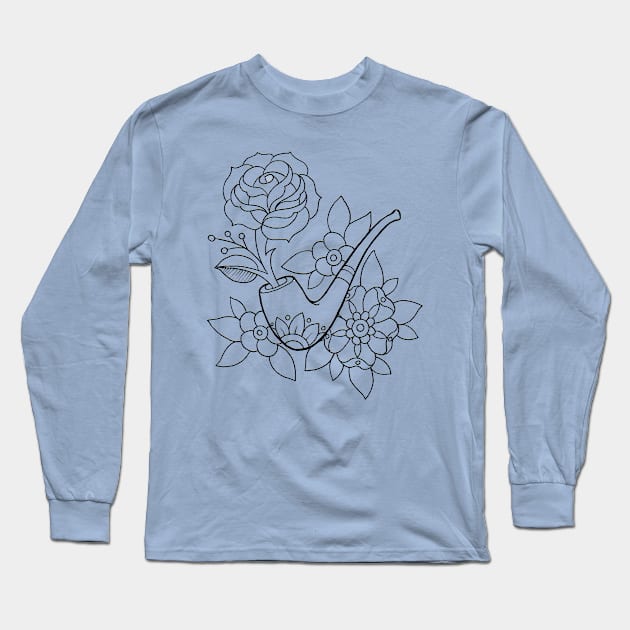 Rose Pipe Long Sleeve T-Shirt by APOCALYPTIK